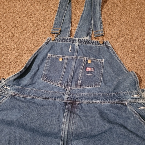 USA Works Stone Washed Denim Bib Overall - Picture 2 of 8